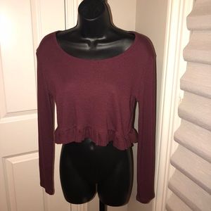 Maroon Waffle Knit Sweater